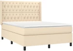 ΚΡΕΒΑΤΙ BOXSPRING ΜΕ ΣΤΡΩΜΑ & LED ΚΡΕΜ 140X190 ΕΚ. ΥΦΑΣΜΑΤΙΝΟ 3138554