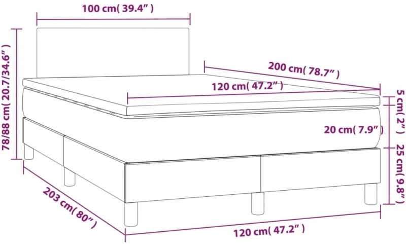 ΚΡΕΒΑΤΙ BOXSPRING ΜΕ ΣΤΡΩΜΑ TAUPE 120X200 ΕΚ. ΥΦΑΣΜΑΤΙΝΟ 3139885