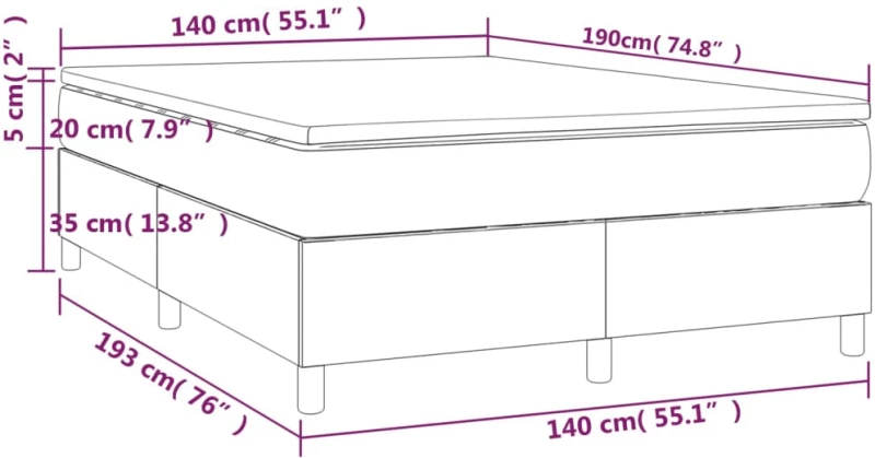 ΚΡΕΒΑΤΙ BOXSPRING ΜΕ ΣΤΡΩΜΑ TAUPE 140X190 ΕΚ. ΥΦΑΣΜΑΤΙΝΟ 3144518