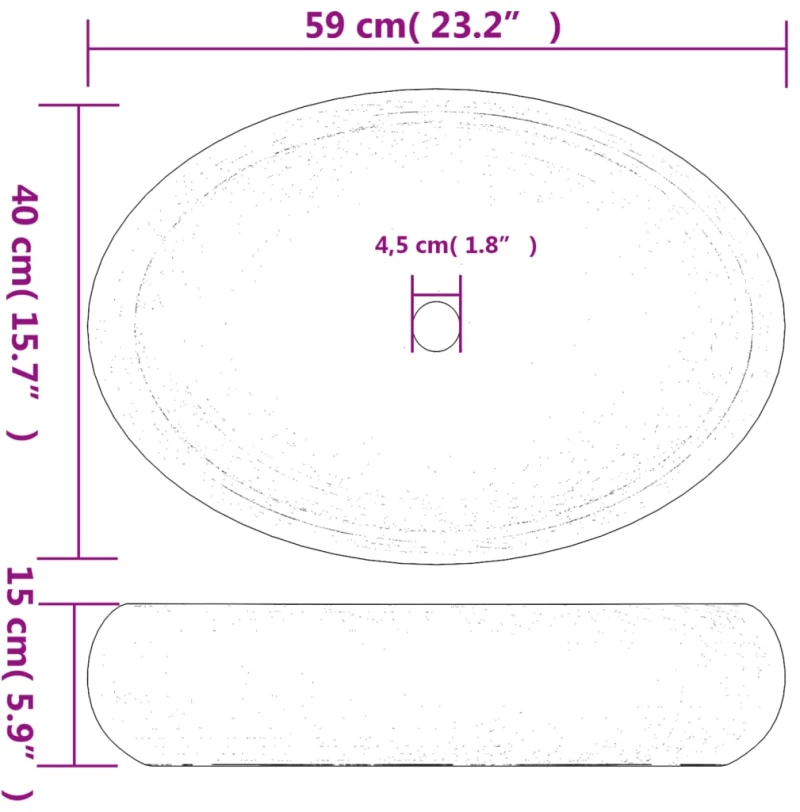 ΝΙΠΤΗΡΑΣ ΟΒΑΛ ΠΡΑΣΙΝΟΣ 59 X 40 X 15 ΕΚ. ΚΕΡΑΜΙΚΟΣ 155083