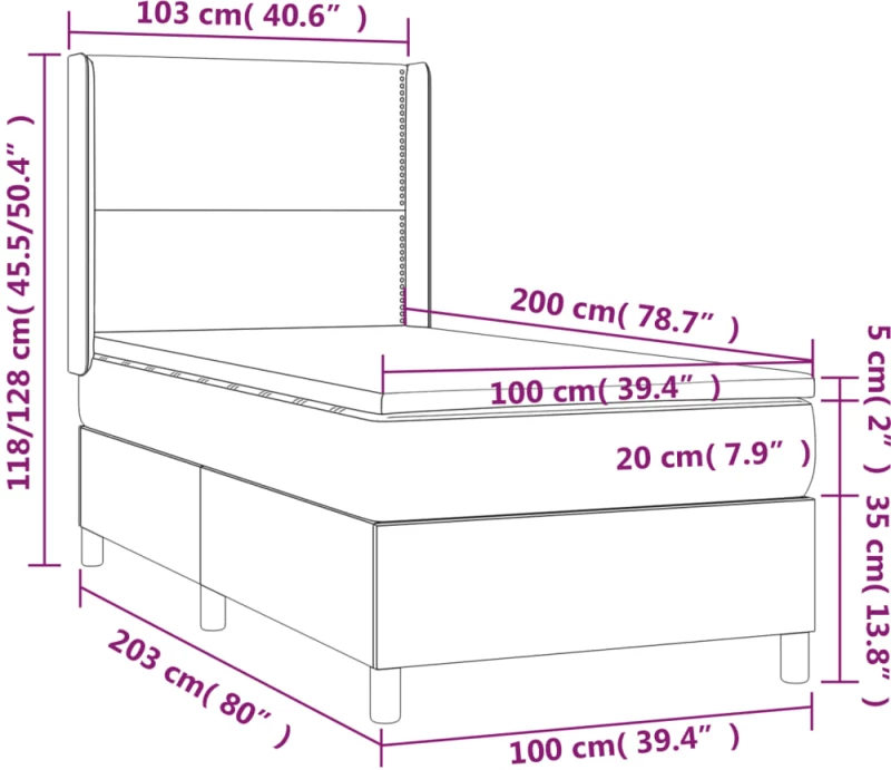 ΚΡΕΒΑΤΙ BOXSPRING ΜΕ ΣΤΡΩΜΑ ΓΚΡΙ 100X200ΕΚ. ΑΠΟ ΣΥΝΘΕΤΙΚΟ ΔΕΡΜΑ 3132427