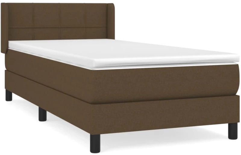 ΚΡΕΒΑΤΙ BOXSPRING ΜΕ ΣΤΡΩΜΑ ΣΚΟΥΡΟ ΚΑΦΕ 100X200 ΕΚ. ΥΦΑΣΜΑΤΙΝΟ 3129692