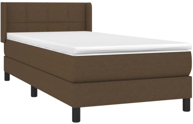 ΚΡΕΒΑΤΙ BOXSPRING ΜΕ ΣΤΡΩΜΑ ΣΚΟΥΡΟ ΚΑΦΕ 100X200 ΕΚ. ΥΦΑΣΜΑΤΙΝΟ 3129692