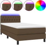 ΚΡΕΒΑΤΙ BOXSPRING ΜΕ ΣΤΡΩΜΑ & LED ΣΚ.ΚΑΦΕ 100X200 ΕΚ ΥΦΑΣΜΑΤΙΝΟ 3133376