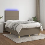 ΚΡΕΒΑΤΙ BOXSPRING ΜΕ ΣΤΡΩΜΑ & LED TAUPE 120X200 ΕΚ. ΥΦΑΣΜΑΤΙΝΟ 3135345