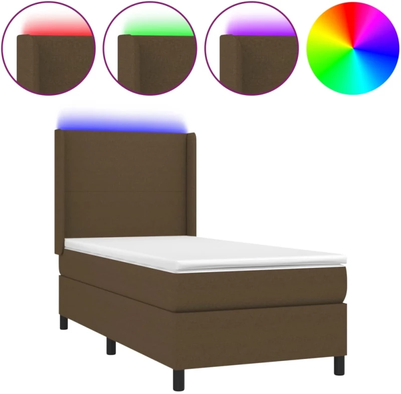 ΚΡΕΒΑΤΙ BOXSPRING ΜΕ ΣΤΡΩΜΑ & LED ΣΚ.ΚΑΦΕ 80X200 ΕΚ. ΥΦΑΣΜΑΤΙΝΟ 3138112