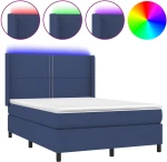 ΚΡΕΒΑΤΙ BOXSPRING ΜΕ ΣΤΡΩΜΑ & LED ΜΠΛΕ 140X190 ΕΚ. ΥΦΑΣΜΑΤΙΝΟ 3138235