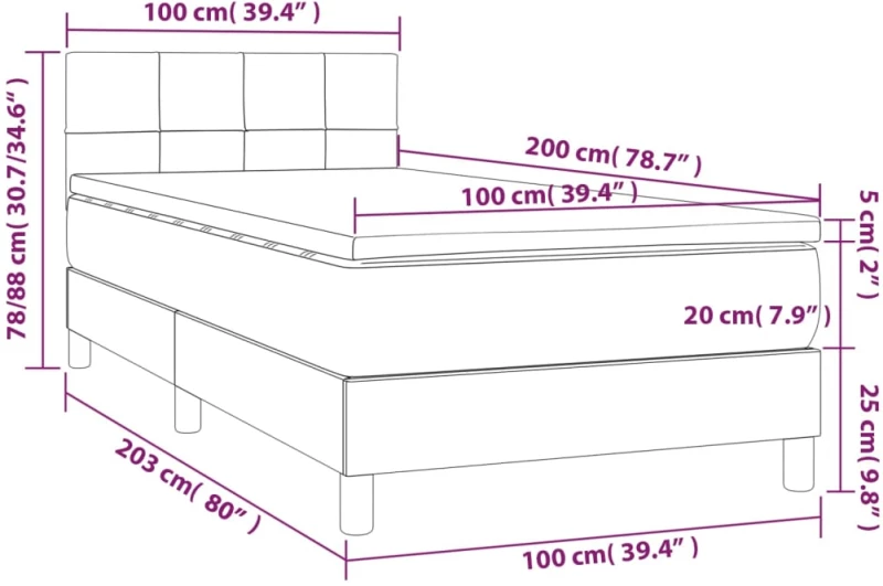 ΚΡΕΒΑΤΙ BOXSPRING ΜΕ ΣΤΡΩΜΑ ΣΚΟΥΡΟ ΚΑΦΕ 100X200 ΕΚ. ΥΦΑΣΜΑΤΙΝΟ 3140596