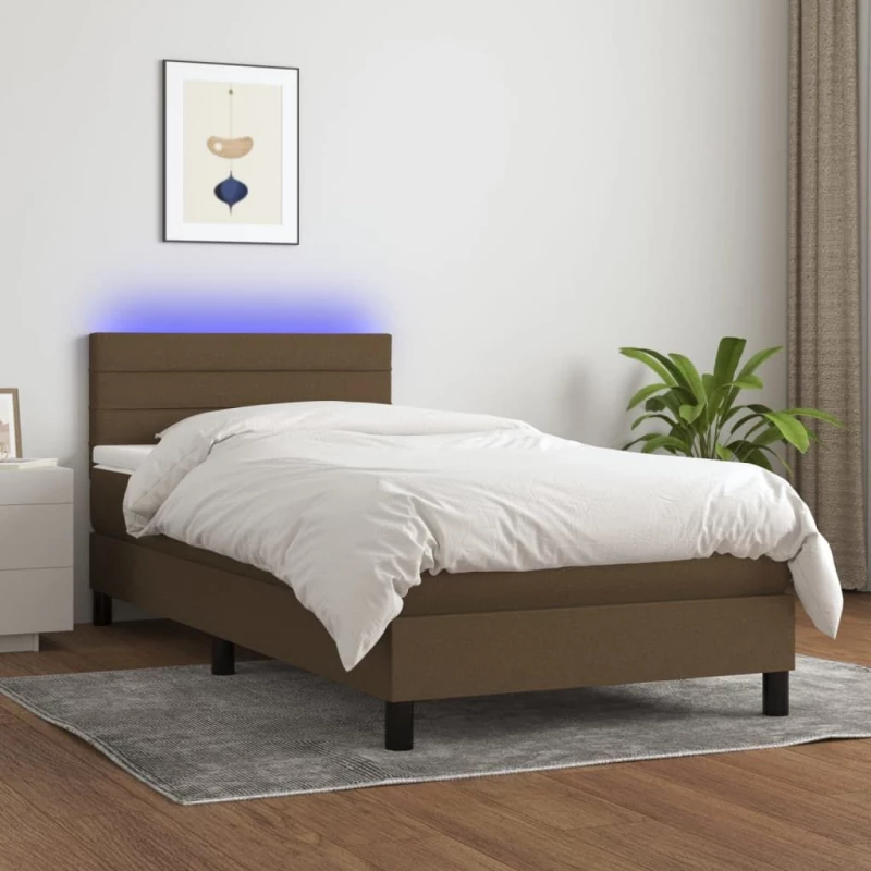 ΚΡΕΒΑΤΙ BOXSPRING ΜΕ ΣΤΡΩΜΑ & LED ΣΚ.ΚΑΦΕ 100X200 ΕΚ ΥΦΑΣΜΑΤΙΝΟ 3133216