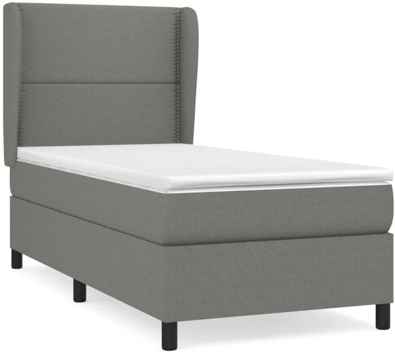 ΚΡΕΒΑΤΙ BOXSPRING ΜΕ ΣΤΡΩΜΑ ΣΚΟΥΡΟ ΓΚΡΙ 90X190 ΕΚ. ΥΦΑΣΜΑΤΙΝΟ 3127846