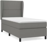 ΚΡΕΒΑΤΙ BOXSPRING ΜΕ ΣΤΡΩΜΑ ΣΚΟΥΡΟ ΓΚΡΙ 90X190 ΕΚ. ΥΦΑΣΜΑΤΙΝΟ 3127846