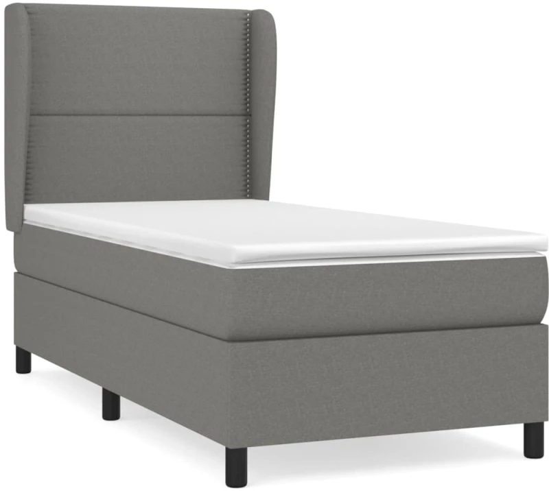 ΚΡΕΒΑΤΙ BOXSPRING ΜΕ ΣΤΡΩΜΑ ΣΚΟΥΡΟ ΓΚΡΙ 90X200 ΕΚ. ΥΦΑΣΜΑΤΙΝΟ 3127854