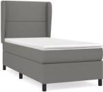 ΚΡΕΒΑΤΙ BOXSPRING ΜΕ ΣΤΡΩΜΑ ΣΚΟΥΡΟ ΓΚΡΙ 90X200 ΕΚ. ΥΦΑΣΜΑΤΙΝΟ 3127854