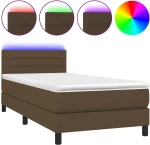 ΚΡΕΒΑΤΙ BOXSPRING ΜΕ ΣΤΡΩΜΑ & LED ΣΚ.ΚΑΦΕ 90X190 ΕΚ. ΥΦΑΣΜΑΤΙΝΟ 3133200