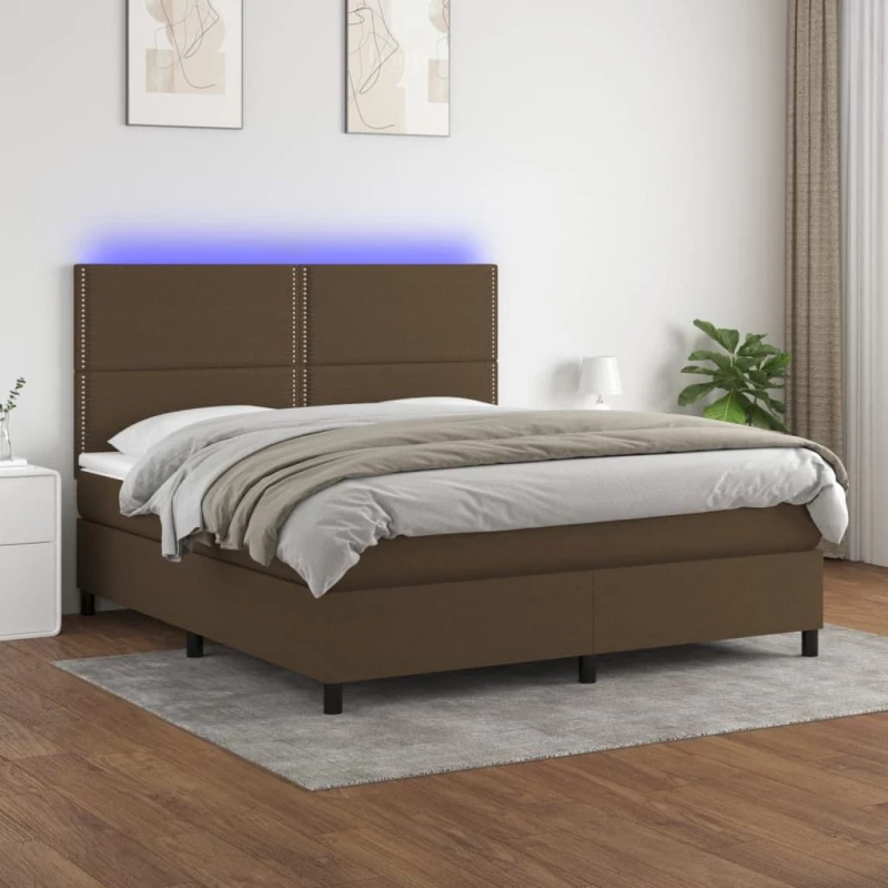 ΚΡΕΒΑΤΙ BOXSPRING ΜΕ ΣΤΡΩΜΑ & LED ΣΚ.ΚΑΦΕ 180X200ΕΚ. ΥΦΑΣΜΑΤΙΝΟ 3134816