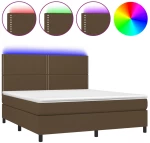 ΚΡΕΒΑΤΙ BOXSPRING ΜΕ ΣΤΡΩΜΑ & LED ΣΚ.ΚΑΦΕ 180X200ΕΚ. ΥΦΑΣΜΑΤΙΝΟ 3134816