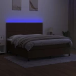 ΚΡΕΒΑΤΙ BOXSPRING ΜΕ ΣΤΡΩΜΑ & LED ΣΚ.ΚΑΦΕ 180X200ΕΚ. ΥΦΑΣΜΑΤΙΝΟ 3134816