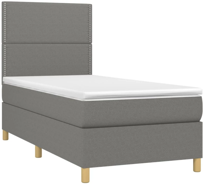 ΚΡΕΒΑΤΙ BOXSPRING ΜΕ ΣΤΡΩΜΑ & LED ΣΚ.ΓΚΡΙ 90X200 ΕΚ. ΥΦΑΣΜΑΤΙΝΟ 3135326