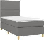 ΚΡΕΒΑΤΙ BOXSPRING ΜΕ ΣΤΡΩΜΑ & LED ΣΚ.ΓΚΡΙ 90X200 ΕΚ. ΥΦΑΣΜΑΤΙΝΟ 3135326