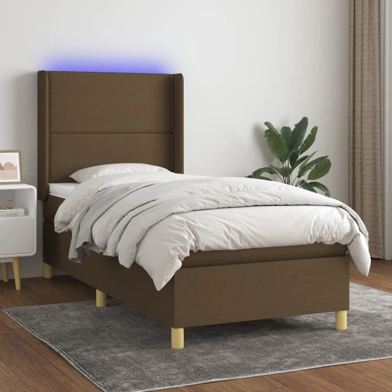ΚΡΕΒΑΤΙ BOXSPRING ΜΕ ΣΤΡΩΜΑ & LED TAUPE 90X200 ΕΚ. ΥΦΑΣΜΑΤΙΝΟ 3138769