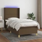 ΚΡΕΒΑΤΙ BOXSPRING ΜΕ ΣΤΡΩΜΑ & LED TAUPE 90X200 ΕΚ. ΥΦΑΣΜΑΤΙΝΟ 3138769