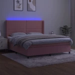 ΚΡΕΒΑΤΙ BOXSPRING ΜΕ ΣΤΡΩΜΑ & LED ΡΟΖ 160X200 ΕΚ. ΒΕΛΟΥΔΙΝΟ 3139516