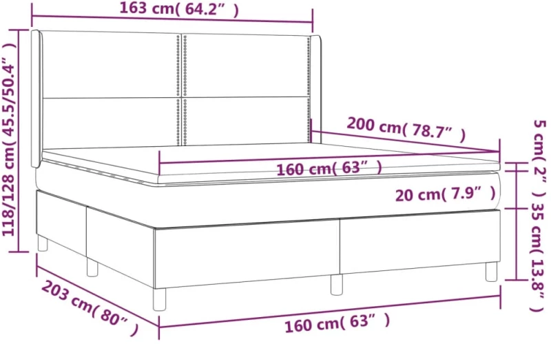 ΚΡΕΒΑΤΙ BOXSPRING ΜΕ ΣΤΡΩΜΑ & LED ΡΟΖ 160X200 ΕΚ. ΒΕΛΟΥΔΙΝΟ 3139516