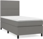 ΚΡΕΒΑΤΙ BOXSPRING ΜΕ ΣΤΡΩΜΑ ΣΚΟΥΡΟ ΓΚΡΙ 90X200 ΕΚ. ΥΦΑΣΜΑΤΙΝΟ 3141666