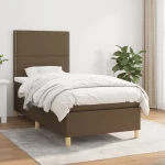 ΚΡΕΒΑΤΙ BOXSPRING ΜΕ ΣΤΡΩΜΑ ΣΚΟΥΡΟ ΚΑΦΕ 90X190 ΕΚ. ΥΦΑΣΜΑΤΙΝΟ 3142220