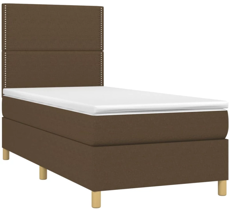 ΚΡΕΒΑΤΙ BOXSPRING ΜΕ ΣΤΡΩΜΑ ΣΚΟΥΡΟ ΚΑΦΕ 90X190 ΕΚ. ΥΦΑΣΜΑΤΙΝΟ 3142220