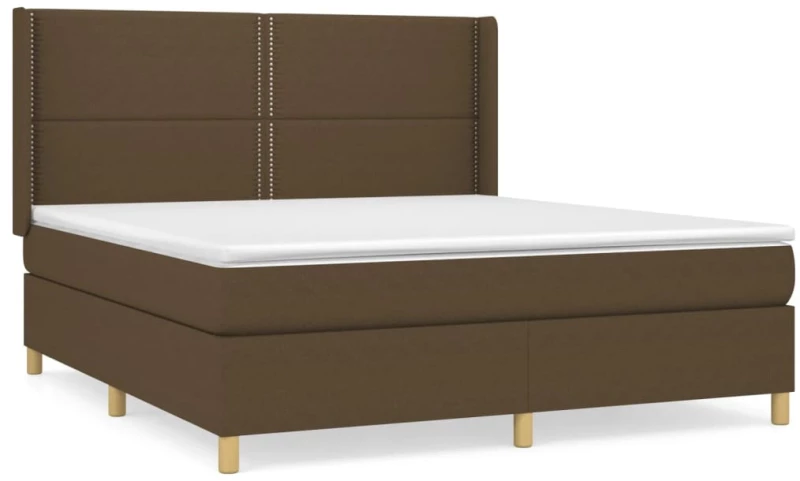 ΚΡΕΒΑΤΙ BOXSPRING ΜΕ ΣΤΡΩΜΑ ΣΚΟΥΡΟ ΚΑΦΕ 180X200 ΕΚ ΥΦΑΣΜΑΤΙΝΟ 3131932
