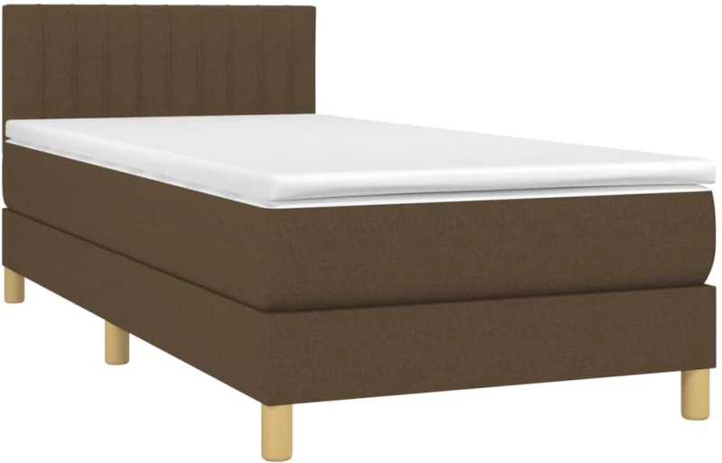 ΚΡΕΒΑΤΙ BOXSPRING ΜΕ ΣΤΡΩΜΑ & LED ΣΚ.ΚΑΦΕ 90X190 ΕΚ. ΥΦΑΣΜΑΤΙΝΟ 3133840