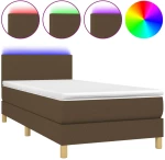ΚΡΕΒΑΤΙ BOXSPRING ΜΕ ΣΤΡΩΜΑ & LED ΣΚ.ΚΑΦΕ 90X190 ΕΚ. ΥΦΑΣΜΑΤΙΝΟ 3133520