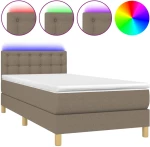 ΚΡΕΒΑΤΙ BOXSPRING ΜΕ ΣΤΡΩΜΑ & LED TAUPE 80X200 ΕΚ. ΥΦΑΣΜΑΤΙΝΟ 3133993