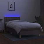 ΚΡΕΒΑΤΙ BOXSPRING ΜΕ ΣΤΡΩΜΑ & LED TAUPE 80X200 ΕΚ. ΥΦΑΣΜΑΤΙΝΟ 3133993