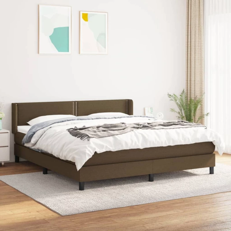 ΚΡΕΒΑΤΙ BOXSPRING ΜΕ ΣΤΡΩΜΑ ΣΚΟΥΡΟ ΚΑΦΕ 180X200 ΕΚ ΥΦΑΣΜΑΤΙΝΟ 3129652