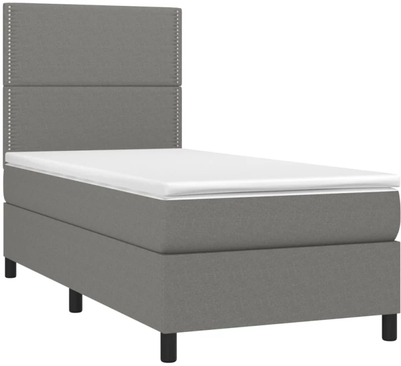 ΚΡΕΒΑΤΙ BOXSPRING ΜΕ ΣΤΡΩΜΑ & LED ΣΚ.ΓΚΡΙ 90X190 ΕΚ. ΥΦΑΣΜΑΤΙΝΟ 3134758
