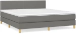 ΚΡΕΒΑΤΙ BOXSPRING ΜΕ ΣΤΡΩΜΑ ΣΚΟΥΡΟ ΓΚΡΙ 180X200 ΕΚ ΥΦΑΣΜΑΤΙΝ 3140554