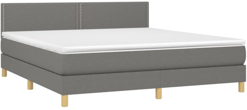 ΚΡΕΒΑΤΙ BOXSPRING ΜΕ ΣΤΡΩΜΑ ΣΚΟΥΡΟ ΓΚΡΙ 180X200 ΕΚ ΥΦΑΣΜΑΤΙΝ 3140554