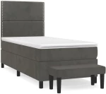 ΚΡΕΒΑΤΙ BOXSPRING ΜΕ ΣΤΡΩΜΑ ΣΚΟΥΡΟ ΓΚΡΙ 80X200 ΕΚ. ΒΕΛΟΥΔΙΝΟ 3137750