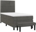 ΚΡΕΒΑΤΙ BOXSPRING ΜΕ ΣΤΡΩΜΑ ΣΚΟΥΡΟ ΓΚΡΙ 80X200 ΕΚ. ΒΕΛΟΥΔΙΝΟ 3137750