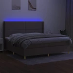 ΚΡΕΒΑΤΙ BOXSPRING ΜΕ ΣΤΡΩΜΑ & LED TAUPE 200X200 ΕΚ. ΥΦΑΣΜΑΤΙΝΟ 3138825