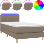 ΚΡΕΒΑΤΙ BOXSPRING ΜΕ ΣΤΡΩΜΑ & LED TAUPE 90X190 ΕΚ. ΥΦΑΣΜΑΤΙΝΟ 3133841