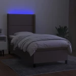 ΚΡΕΒΑΤΙ BOXSPRING ΜΕ ΣΤΡΩΜΑ & LED TAUPE 90X190 ΕΚ. ΥΦΑΣΜΑΤΙΝΟ 3138201