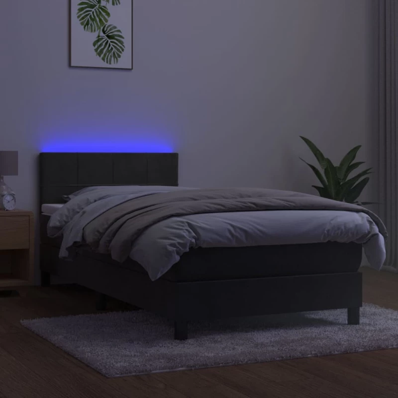 ΚΡΕΒΑΤΙ BOXSPRING ΜΕ ΣΤΡΩΜΑ & LED ΣΚ. ΓΚΡΙ 80X200 ΕΚ. ΒΕΛΟΥΔΙΝΟ 3134370