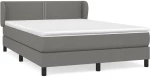 ΚΡΕΒΑΤΙ BOXSPRING ΜΕ ΣΤΡΩΜΑ ΣΚΟΥΡΟ ΓΚΡΙ 140X190 ΕΚ. ΥΦΑΣΜΑΤΙΝΟ 3126158