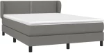 ΚΡΕΒΑΤΙ BOXSPRING ΜΕ ΣΤΡΩΜΑ ΣΚΟΥΡΟ ΓΚΡΙ 140X190 ΕΚ. ΥΦΑΣΜΑΤΙΝΟ 3126158