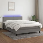 ΚΡΕΒΑΤΙ BOXSPRING ΜΕ ΣΤΡΩΜΑ & LED ΣΚ.ΓΚΡΙ 140X200 ΕΚ ΥΦΑΣΜΑΤΙΝΟ 3133078