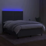 ΚΡΕΒΑΤΙ BOXSPRING ΜΕ ΣΤΡΩΜΑ & LED ΣΚ.ΓΚΡΙ 140X200 ΕΚ ΥΦΑΣΜΑΤΙΝΟ 3134798