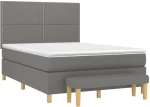 ΚΡΕΒΑΤΙ BOXSPRING ΜΕ ΣΤΡΩΜΑ ΣΚΟΥΡΟ ΓΚΡΙ 140X190 ΕΚ. ΥΦΑΣΜΑΤΙΝΟ 3137070